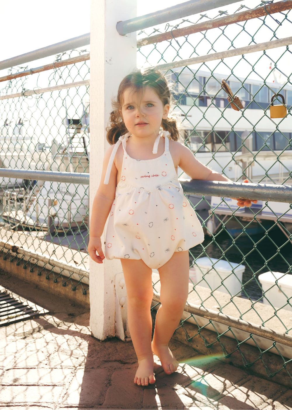 The Playday Romper | White Denim Baby Romper – Calla Lili Kids