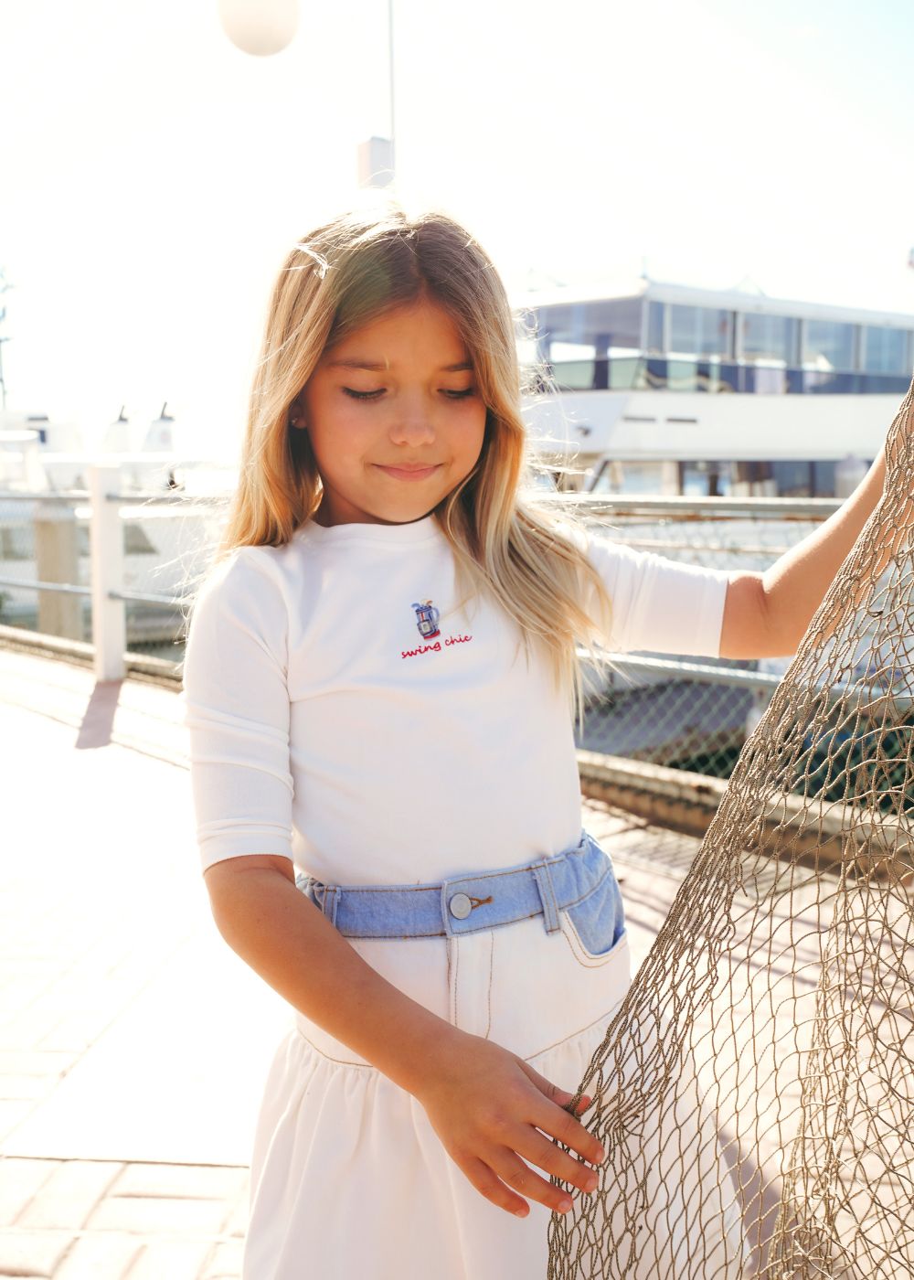 The Chic Tee ( White / Blue )