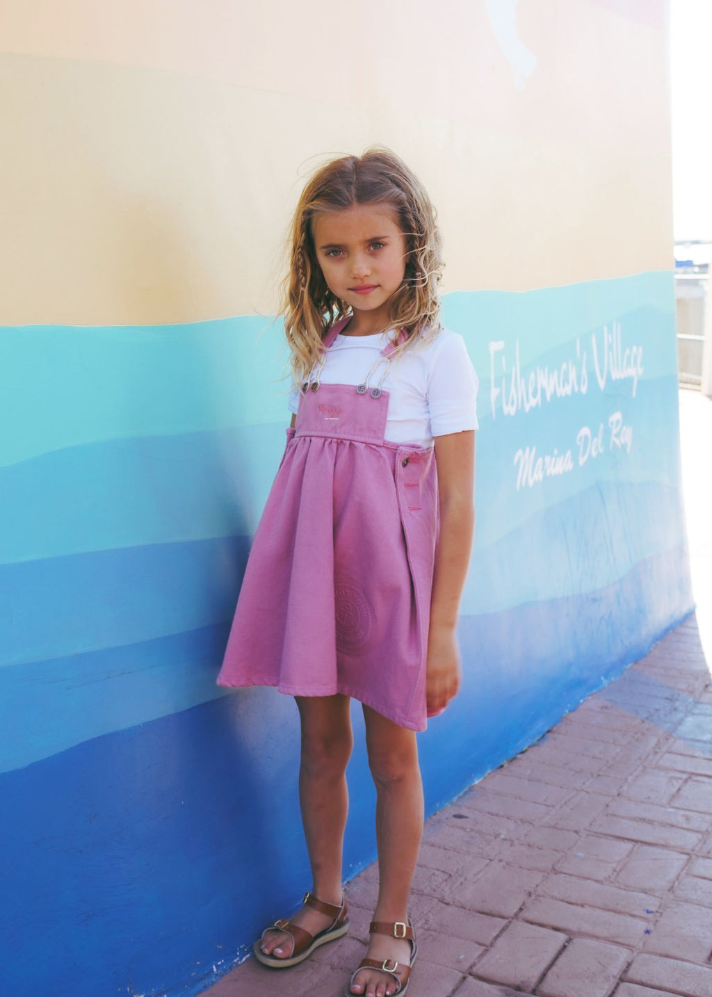 pink kids dress Harbor Pinafore