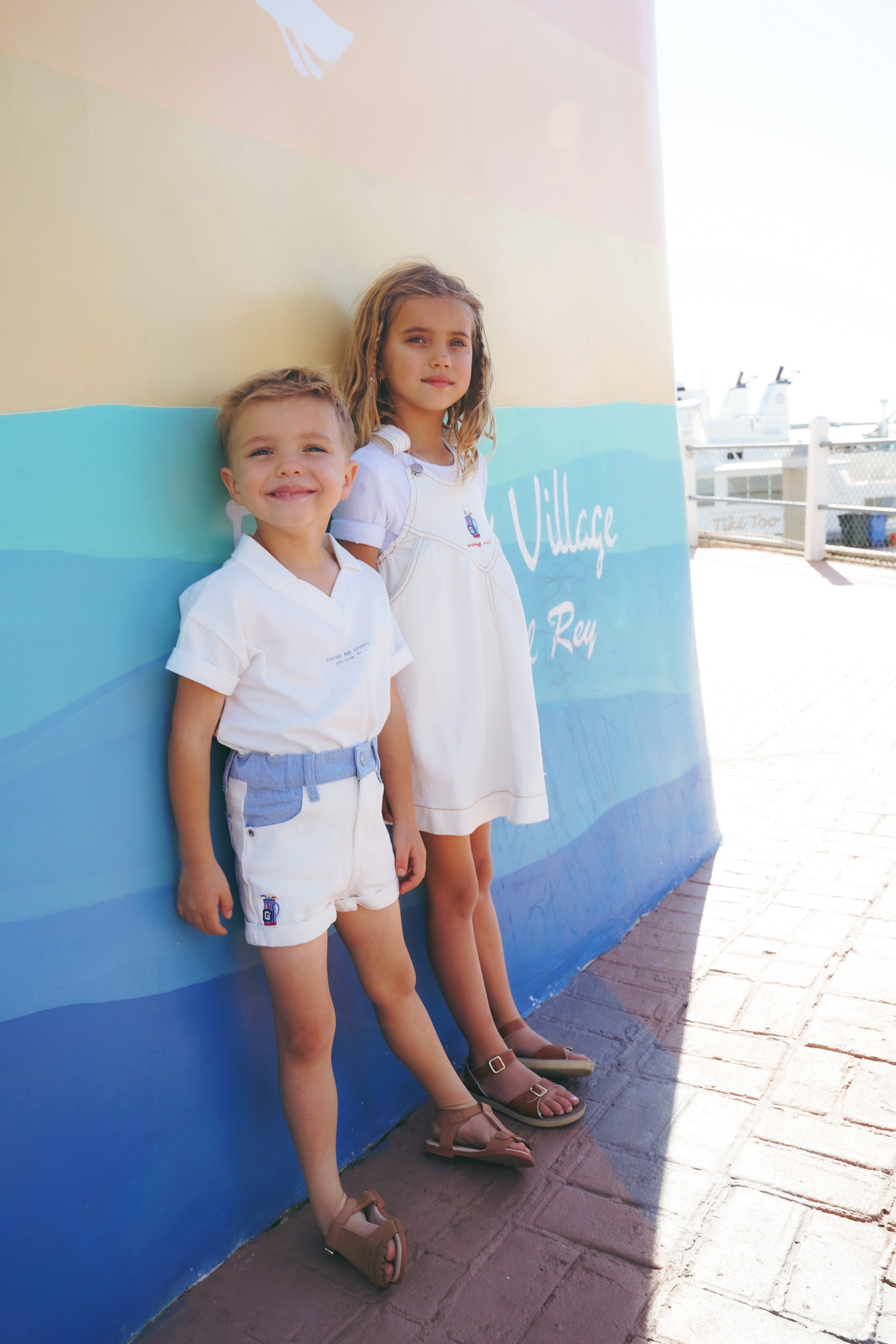 The Swing Pinafore | White Denim Girls Dress – Calla Lili Kids